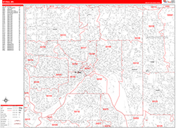 St. Paul Wall Map Zip Code Red Line Style 2026